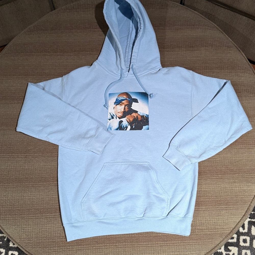 2 Pac Sky Blue Graphic Hoodie